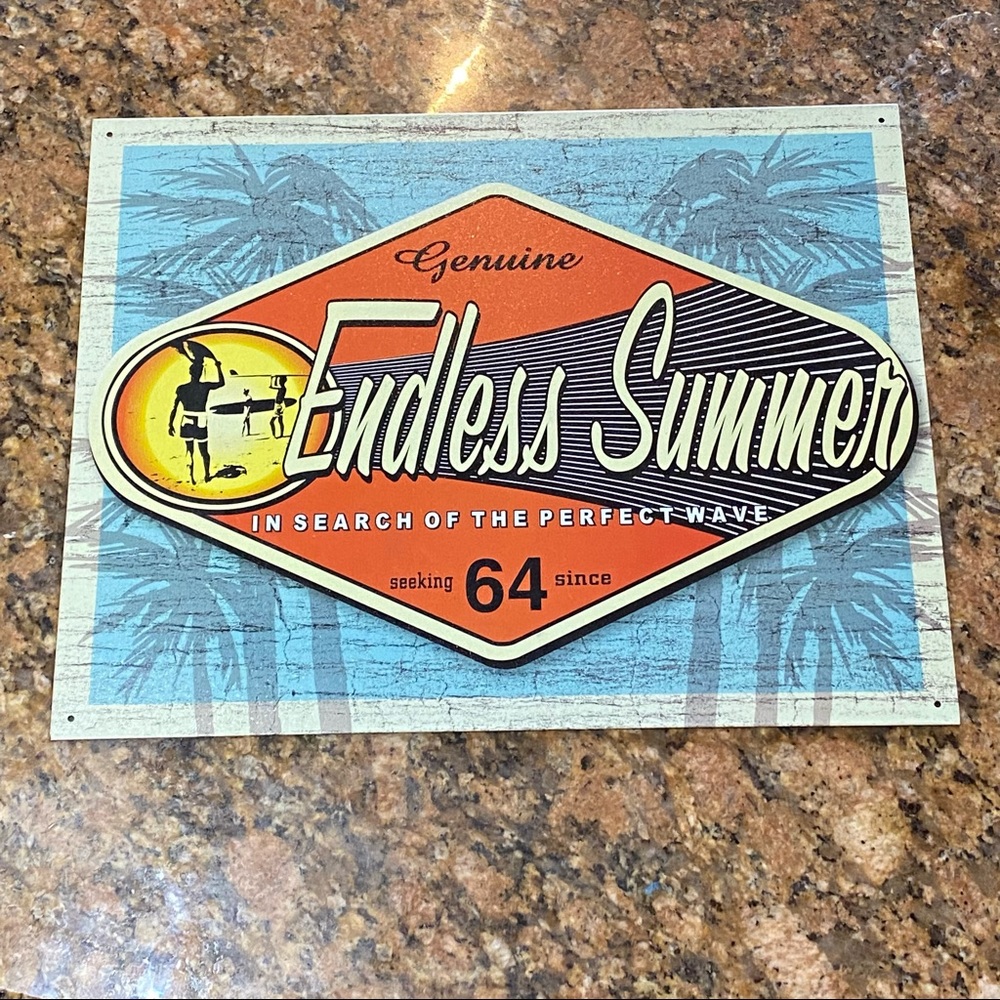 The Endless Summer Retro 60’s Style Surfer Beach House Sign Decor